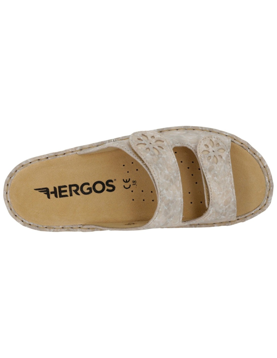 Ciabatta Hergos Donna Doppia Fascia Velcro Caraibi Latte