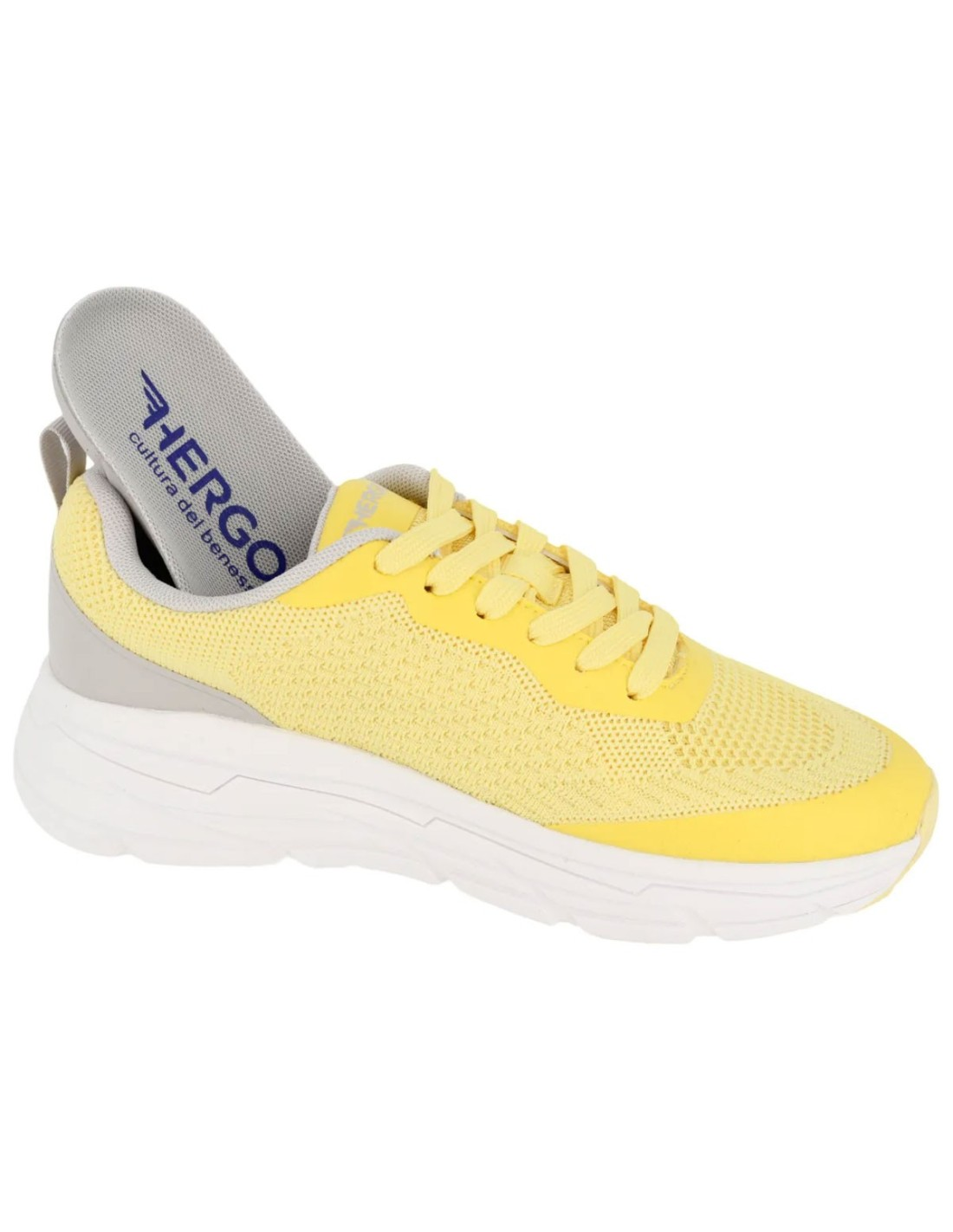 Hergos H3800 sneaker donna giallo grigio - vista posteriore coppia
