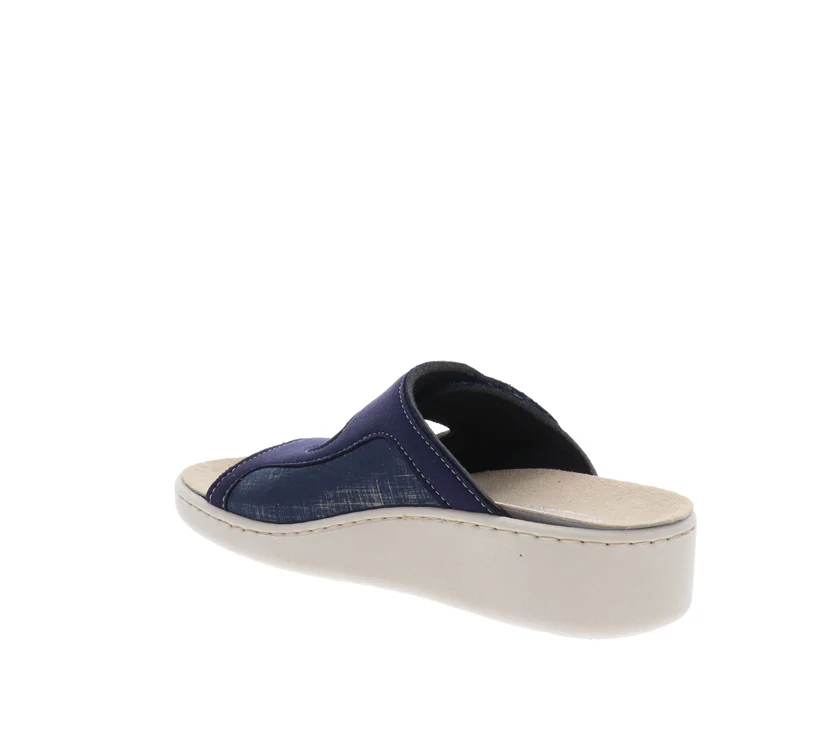 Ciabatte Donna Valleverde – Pelle e Tessuto  Blu