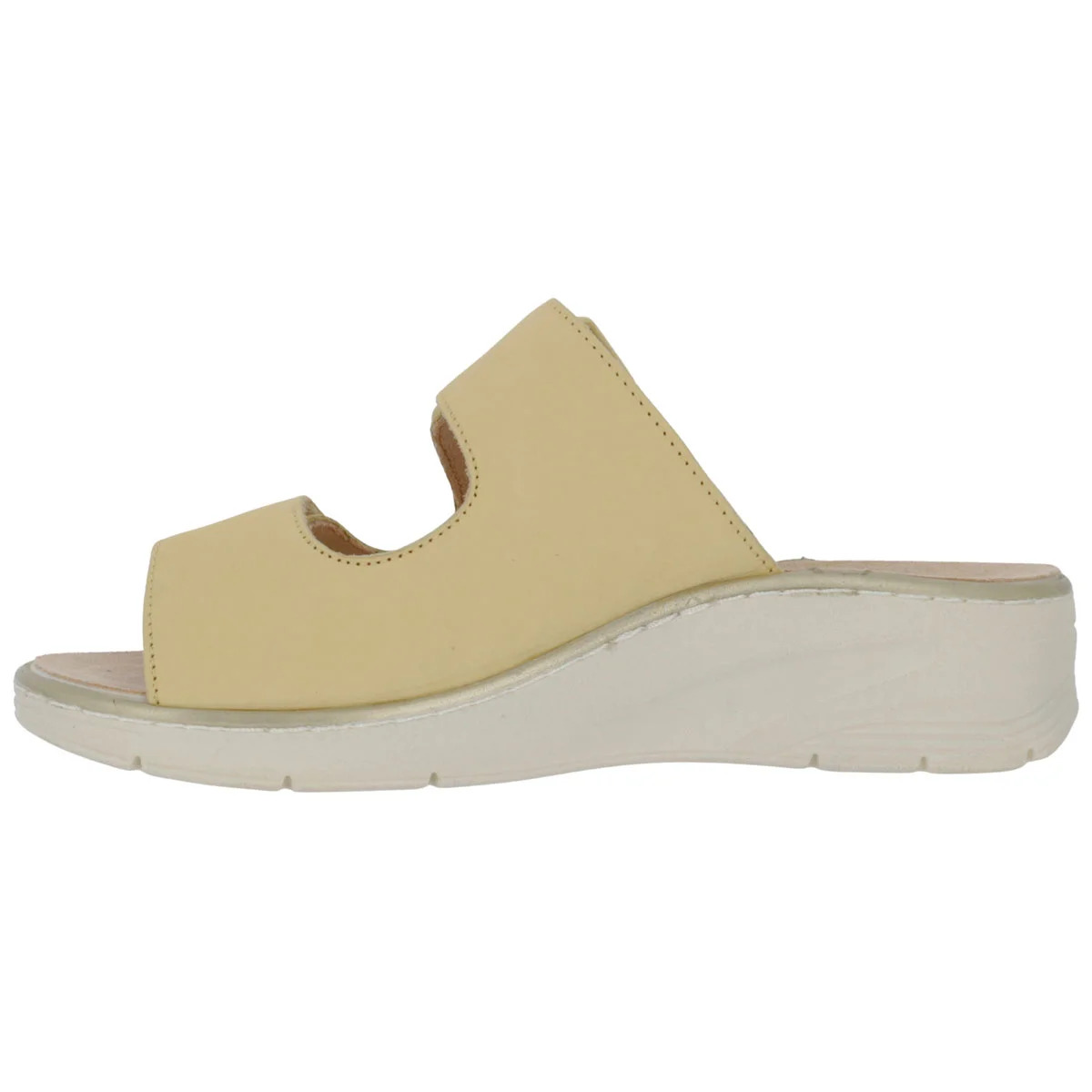 Ciabatta Donna Hergos Seta/Burro - Plantare Estraibile Suola Antiscivolo Doppio Velcro