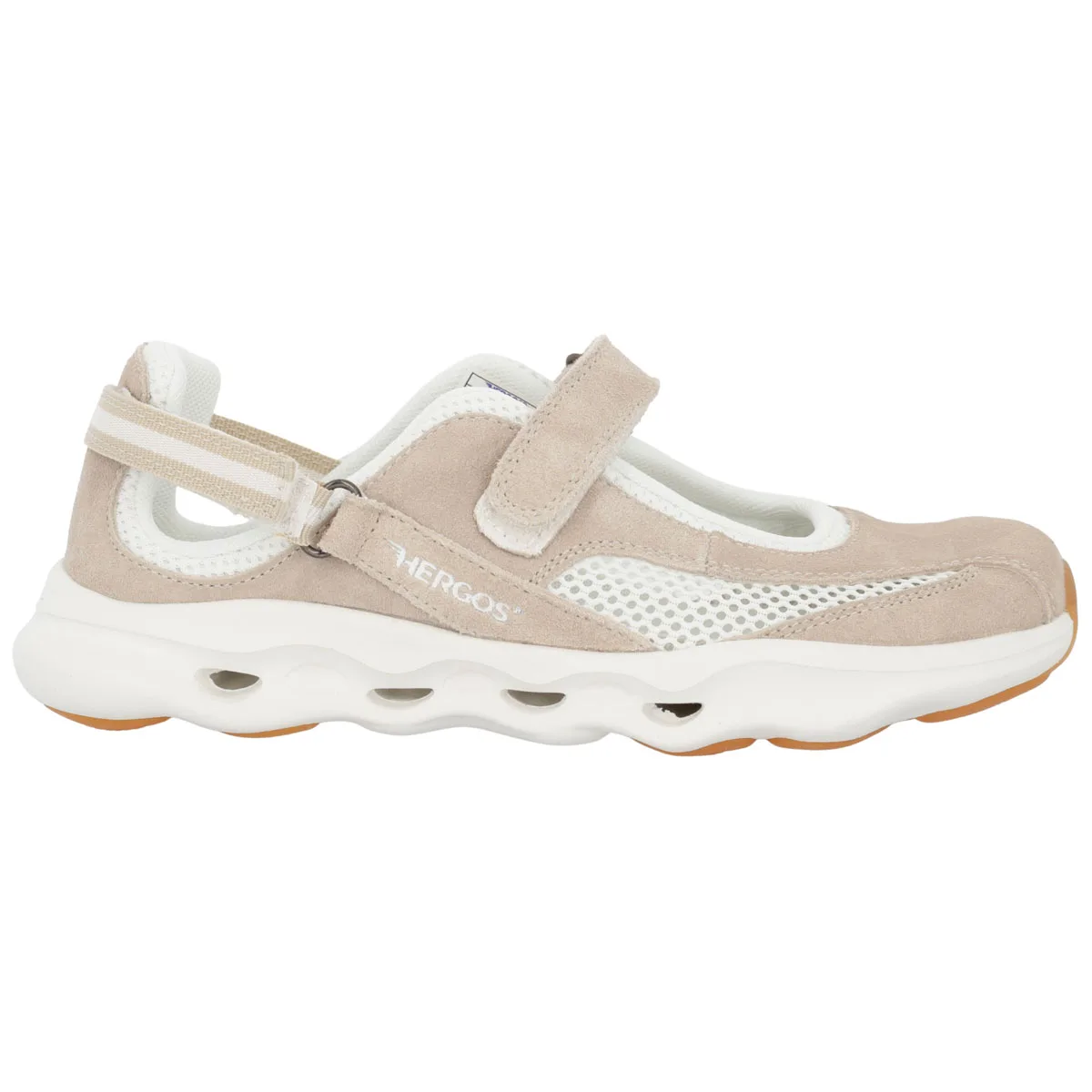 Scarpa Donna Hergos Olympia – Linea TECNA | Camoscio e Rete Sabbia/Beige