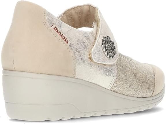 Mephisto MOBILS Bathilda – Ballerina Donna in Pelle Nude con Zeppa e Plantare Estraibile