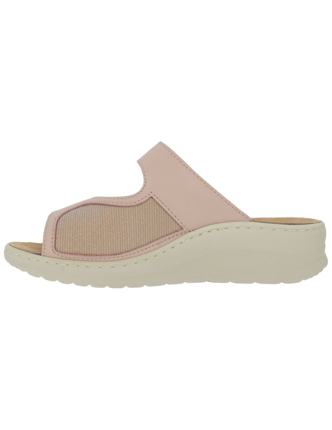 Ciabatta Hergos Donna Doppia Fascia Velcro Cipria