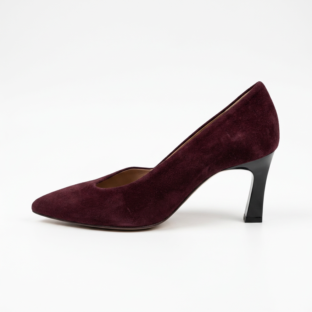 Décolleté Melluso D5210 bordeaux, profilo con tacco a calice