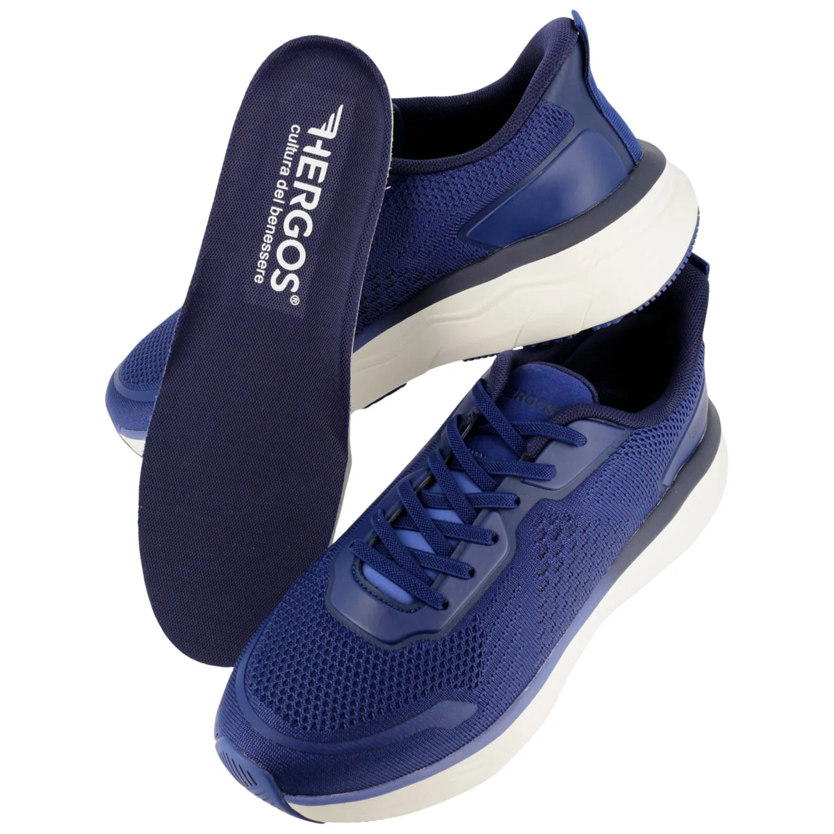 Hergos H3840 – Sneaker Comfort Ultraleggera con Plantare Estraibile | Blu