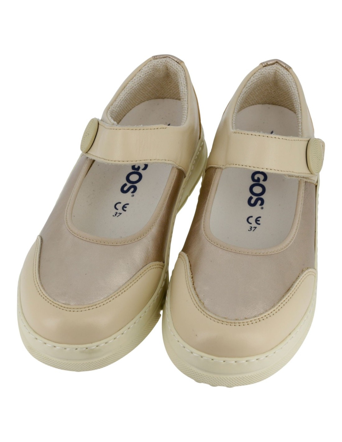 Hergos H9630 ballerina donna vitello panna platino - vista con plantare