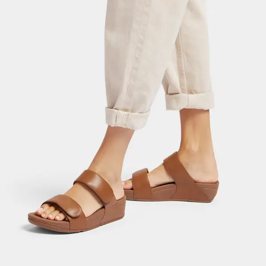 FitFlop Lulu Adjustable Sandali in Pelle Donna - Cinturini Regolabili Velcro