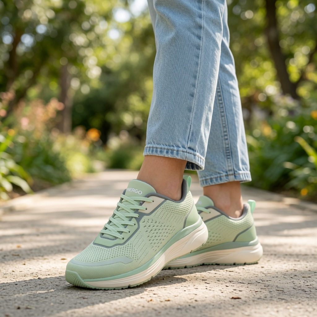 Hergos H3840 – Sneaker Comfort Ultraleggera con Plantare Estraibile | Verde Menta