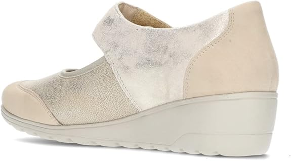 Mephisto MOBILS Bathilda – Ballerina Donna in Pelle Nude con Zeppa e Plantare Estraibile