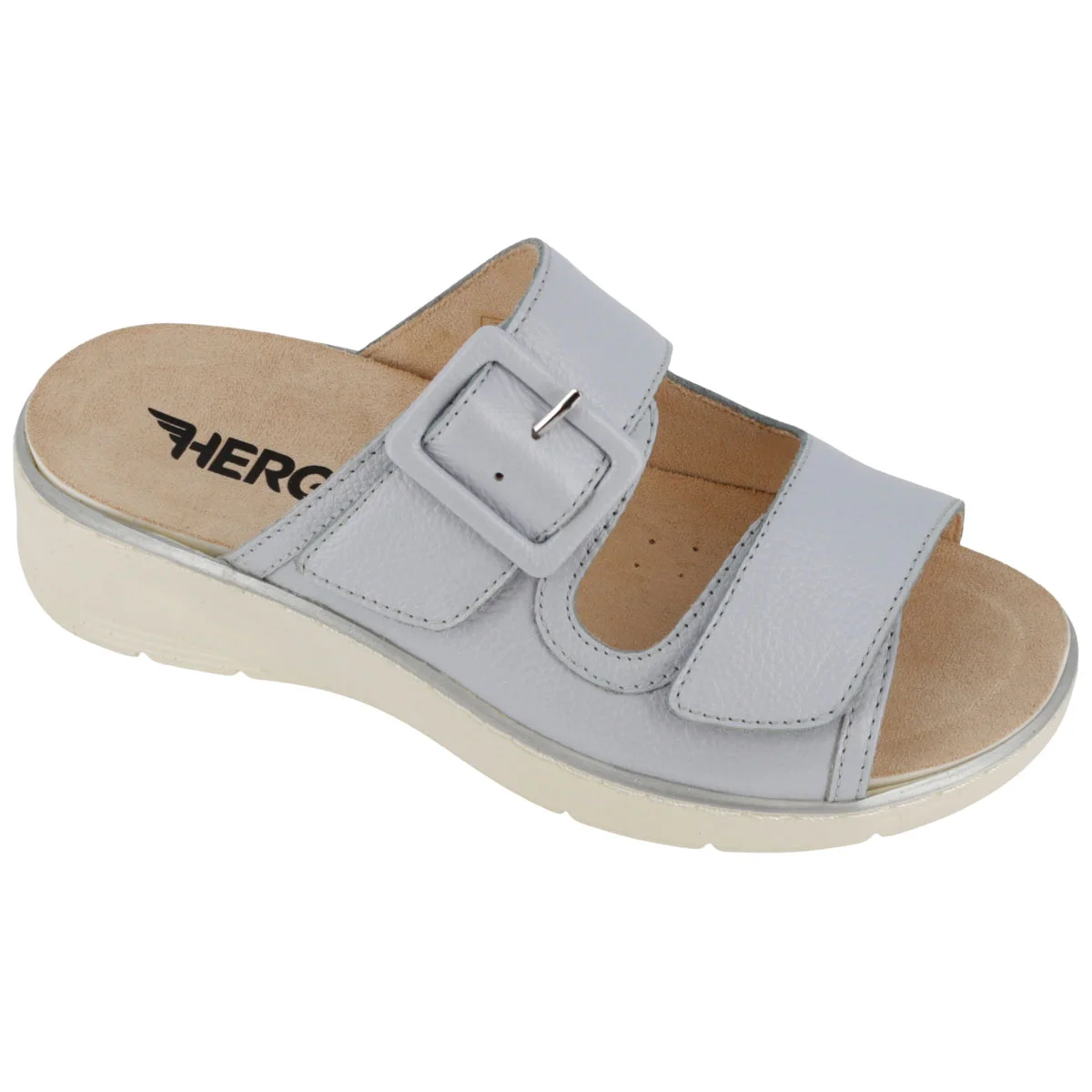 Ciabatta Donna Hergos Smart/Cielo - Plantare Estraibile Suola Antiscivolo Doppio Velcro