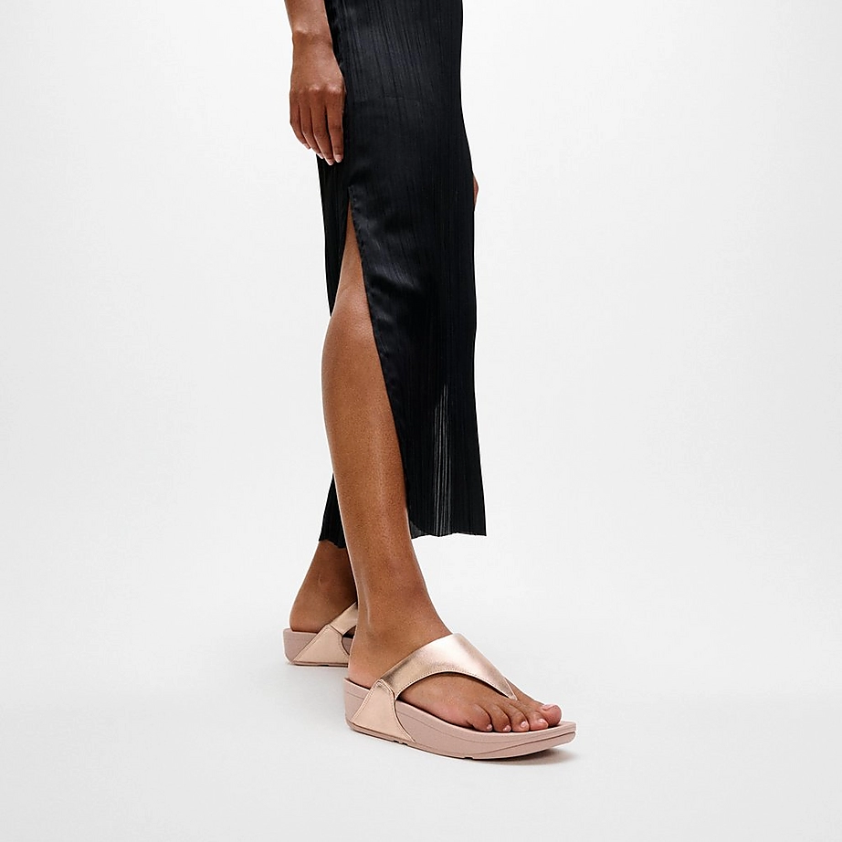 FitFlop LULU Sandali Infradito In Pelle - Rose Gold