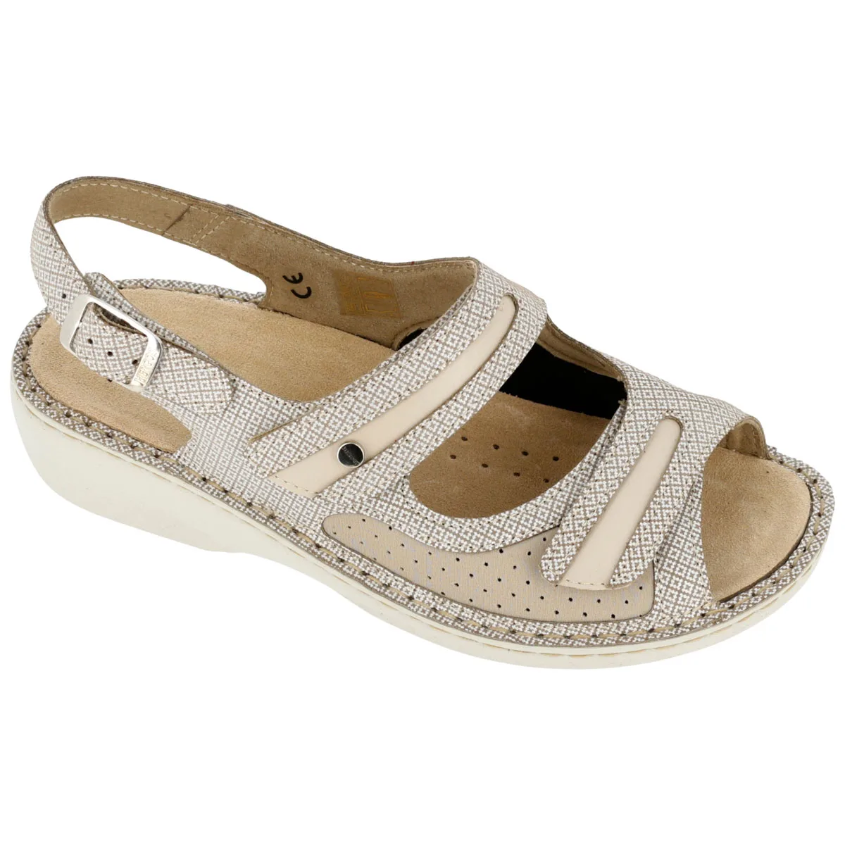 Sandalo Donna Hergos Tunisi/Forbielast Beige – Alluce Valgo Plantare Estraibile