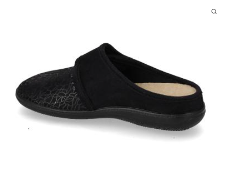 Pantofola donna Valleverde 25104 nera, vista laterale