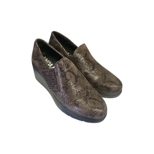 Scarpe Melluso K53021 testa di moro accollate con zeppa, vista del paio