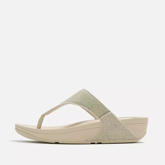 FitFlop LULU Shimmerglitz Toe-Post Sandalo Infradito donna Platino
