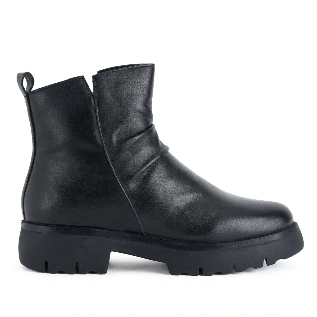 Stivaletto donna Melluso 034380 in pelle nera, vista laterale