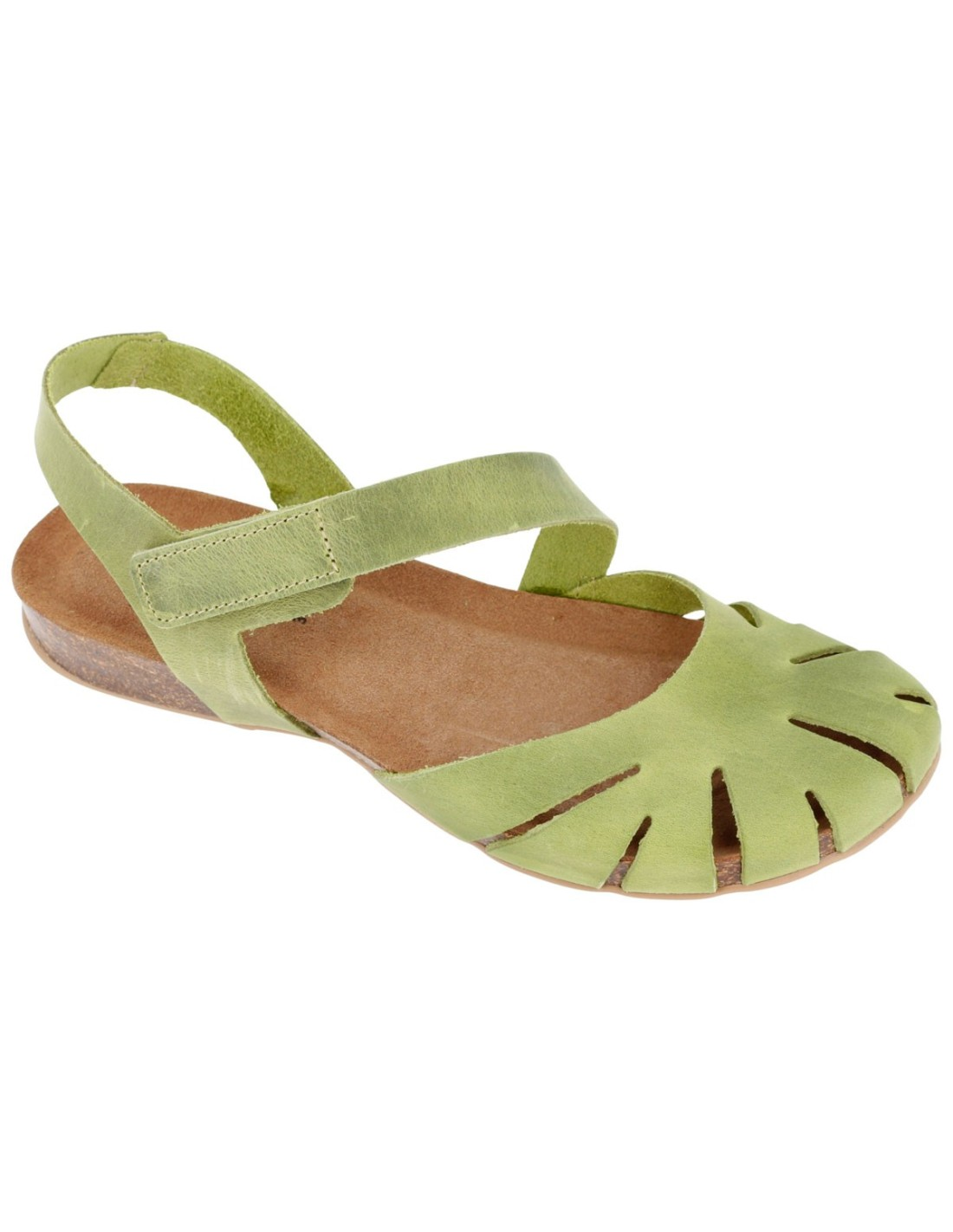 Sandali Donna Sabatini Sprinter Verde Lime – Pelle Nabuk con Taglio a Ventaglio e Velcro