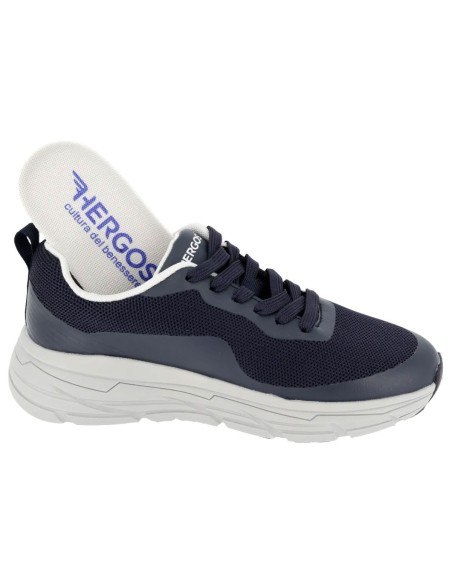 Sneaker Hergos Shanghai blu con sottopiede estraibile sollevato
