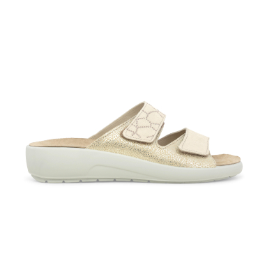 Ciabatta Melluso Donna Due Fasce Velcro beige