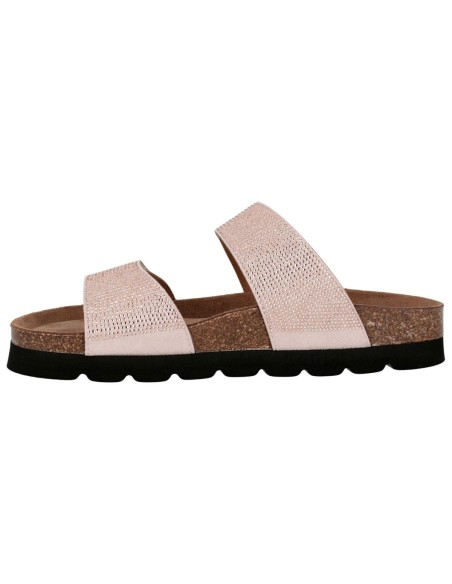 Ciabatta Sabatini S6116 Crystal Cipria – vista laterale profilo con velcro posteriore