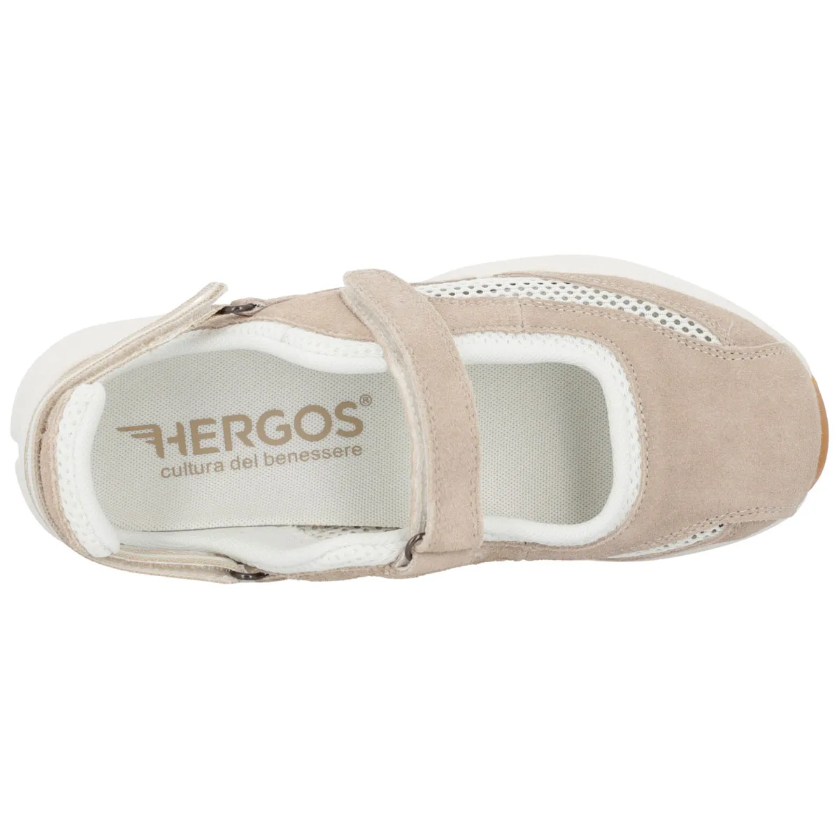 Scarpa Donna Hergos Olympia – Linea TECNA | Camoscio e Rete Sabbia/Beige