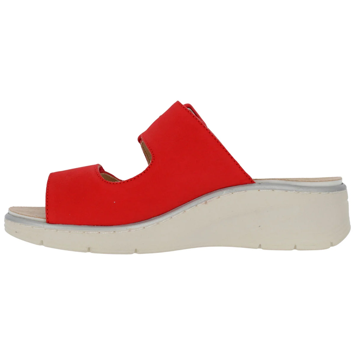 Ciabatta Donna Hergos Rossa - Plantare Estraibile Suola Antiscivolo Doppio Velcro