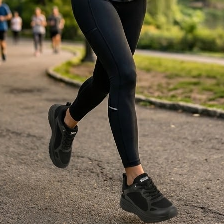 Sneaker Donna Hergos Hong Kong – Ultraleggera Tessuto Nero | Suola Ergonomica