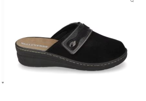 Pantofola donna Valleverde 56500-2 nera, vista laterale