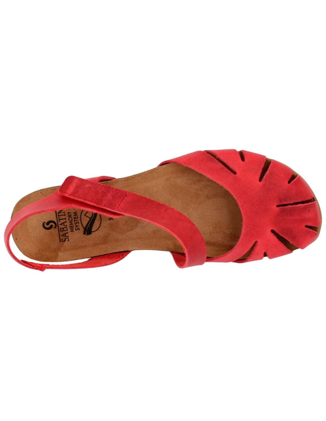 Sandali Donna Sabatini Sprinter Rosso – Pelle Nabuk con Taglio a Ventaglio e Velcro