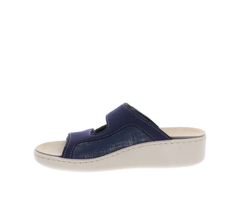 Ciabatte Donna Valleverde – Pelle e Tessuto  Blu