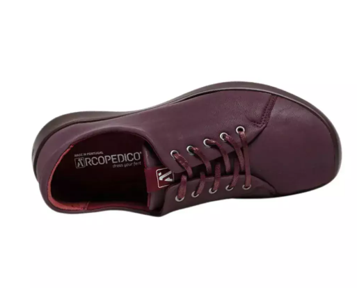 Sneaker donna bordeaux Arcopedico Daintree stringata, vista dall’alto