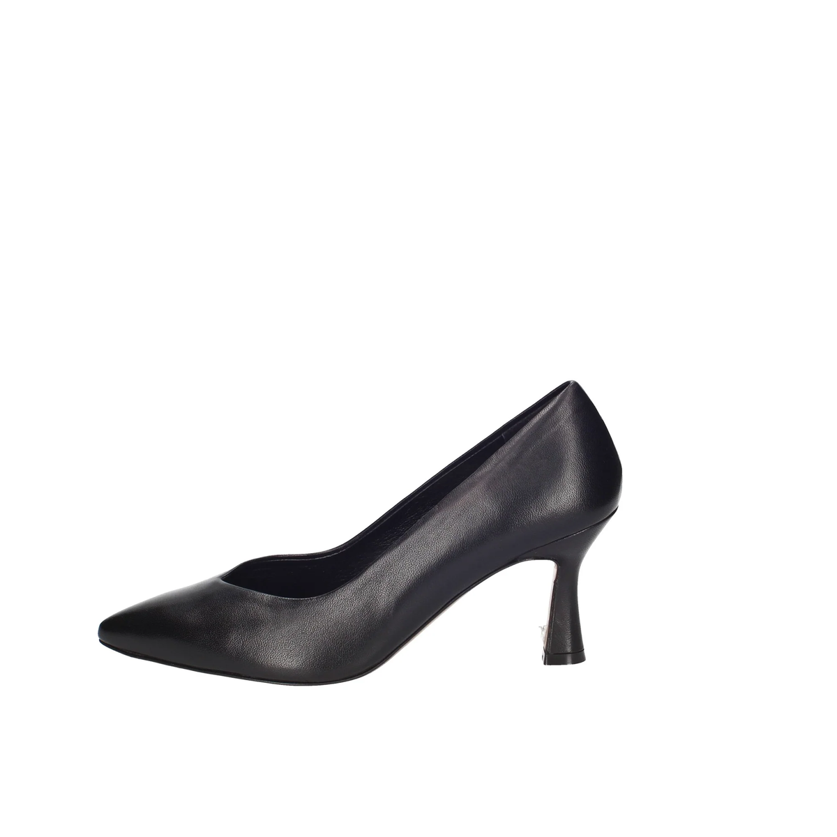 Décolleté Melluso Linda 75 in pelle nera con tacco 7 cm, vista laterale