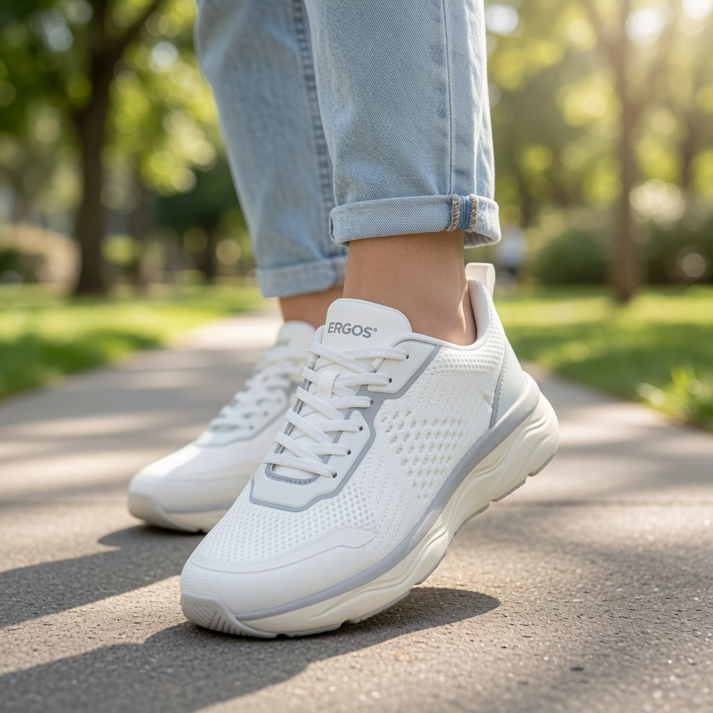 Hergos H3840 – Sneaker Comfort Ultraleggera con Plantare Estraibile | Bianco
