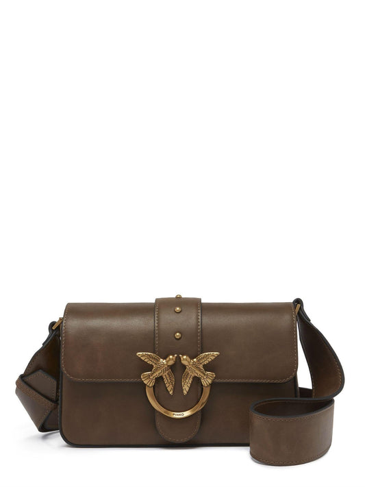 Pinko borsa Love One Mini Slouchy in pelle lavata marrone