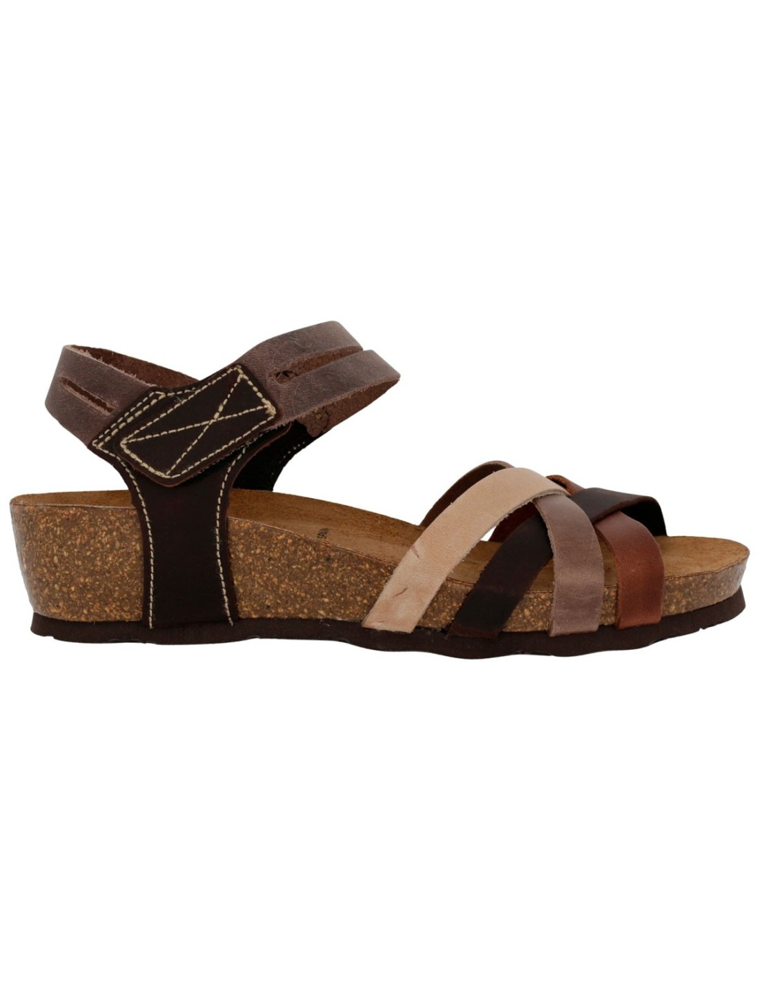 Sandalo Donna Bio Sabatini in Nabuk Multicolor – Fasce Incrociate e Plantare Memory System