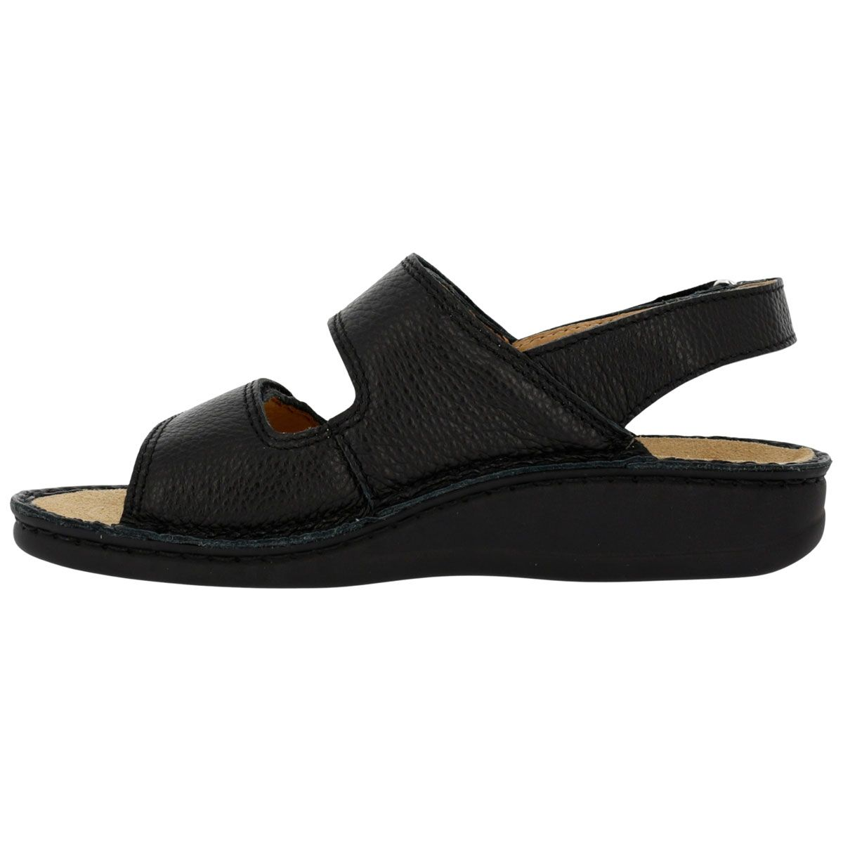 Hergos H441 – Sandalo Uomo in Vera Pelle | Doppia Fascia Regolabile | Plantare Estraibile | Nero