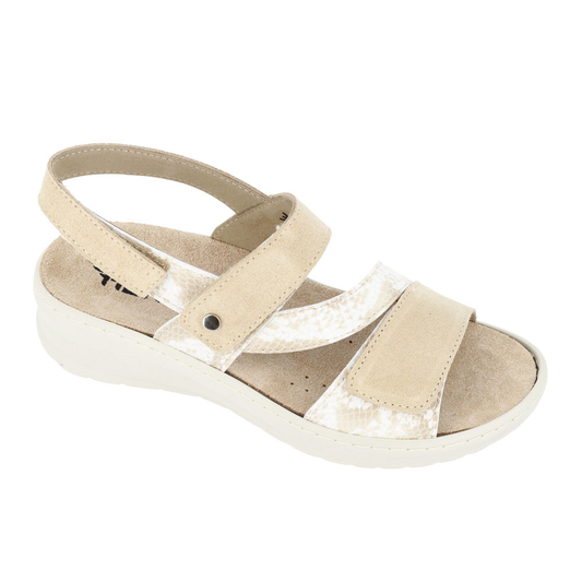 Sandalo Donna Hergos B.Texas Beige – Plantare Estraibile Suola Biomeccanica B.O.S.