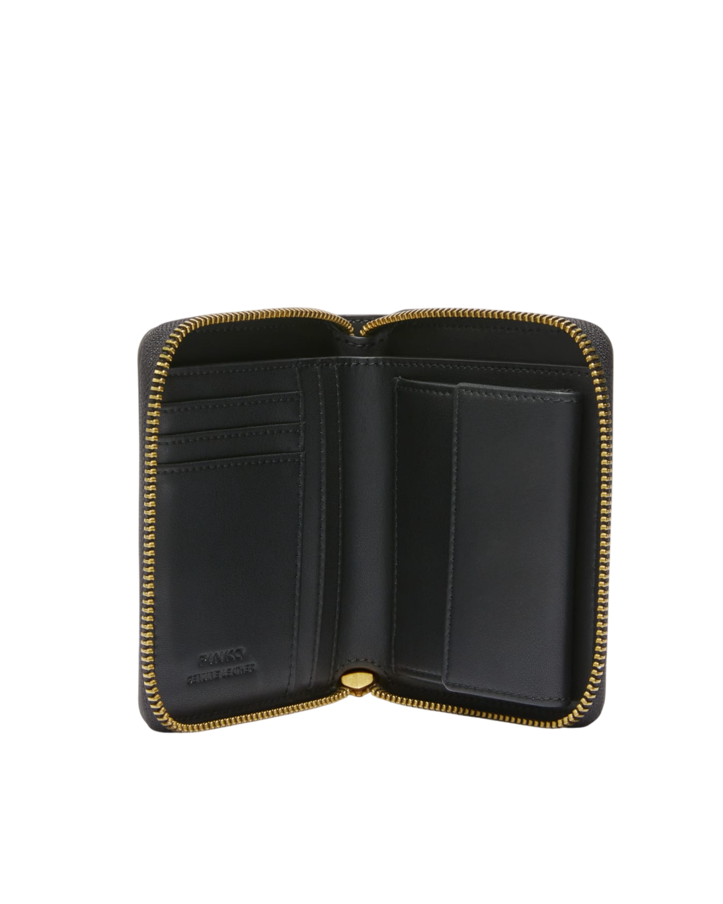 Pinko portafogli in pelle Taylor con zip nero oro