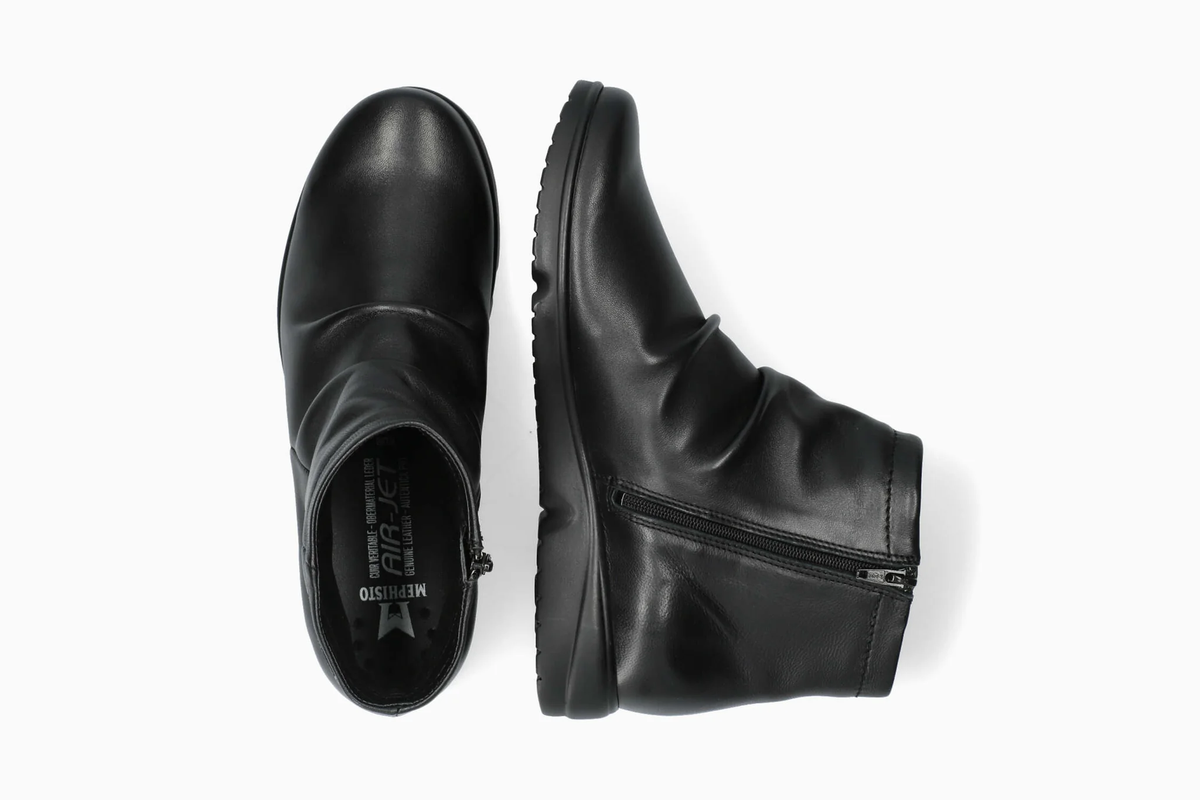 Stivaletto donna Mephisto Rezia nero in pelle con cerniera laterale