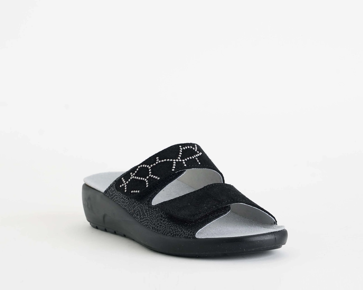 Ciabatta Melluso Donna Due Fasce Velcro Nero