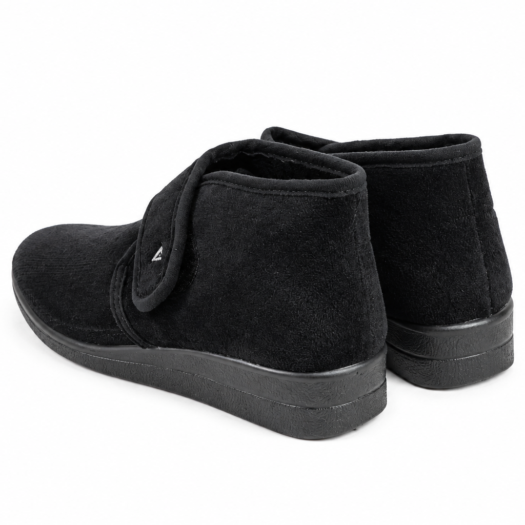 Pantofola chiusa donna nera 23228, coppia vista posteriore