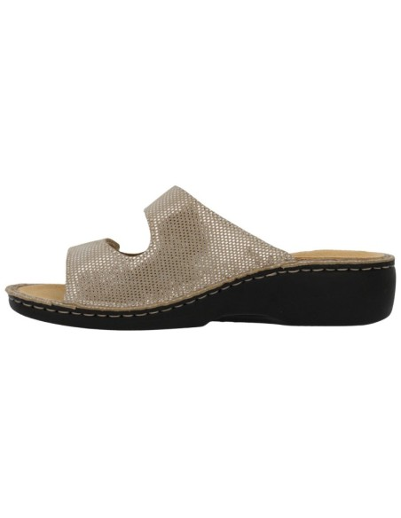 Ciabatta  Hergos in pelle con doppia fascia regolabile e plantare estraibile - Sirio Beige