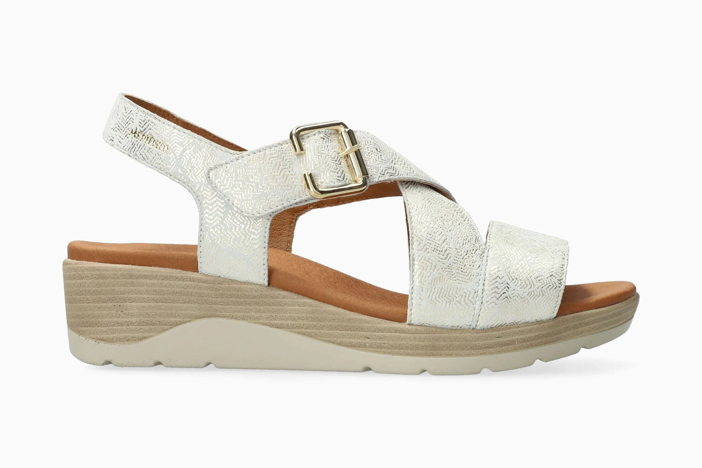 Mephisto Sandalo Donna CLAUDINE – Pelle Metallizzata, SOFT-AIR, Cinturino a Strappo