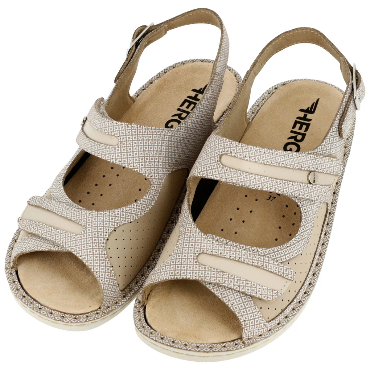 Sandalo Donna Hergos Tunisi/Forbielast Beige – Alluce Valgo Plantare Estraibile