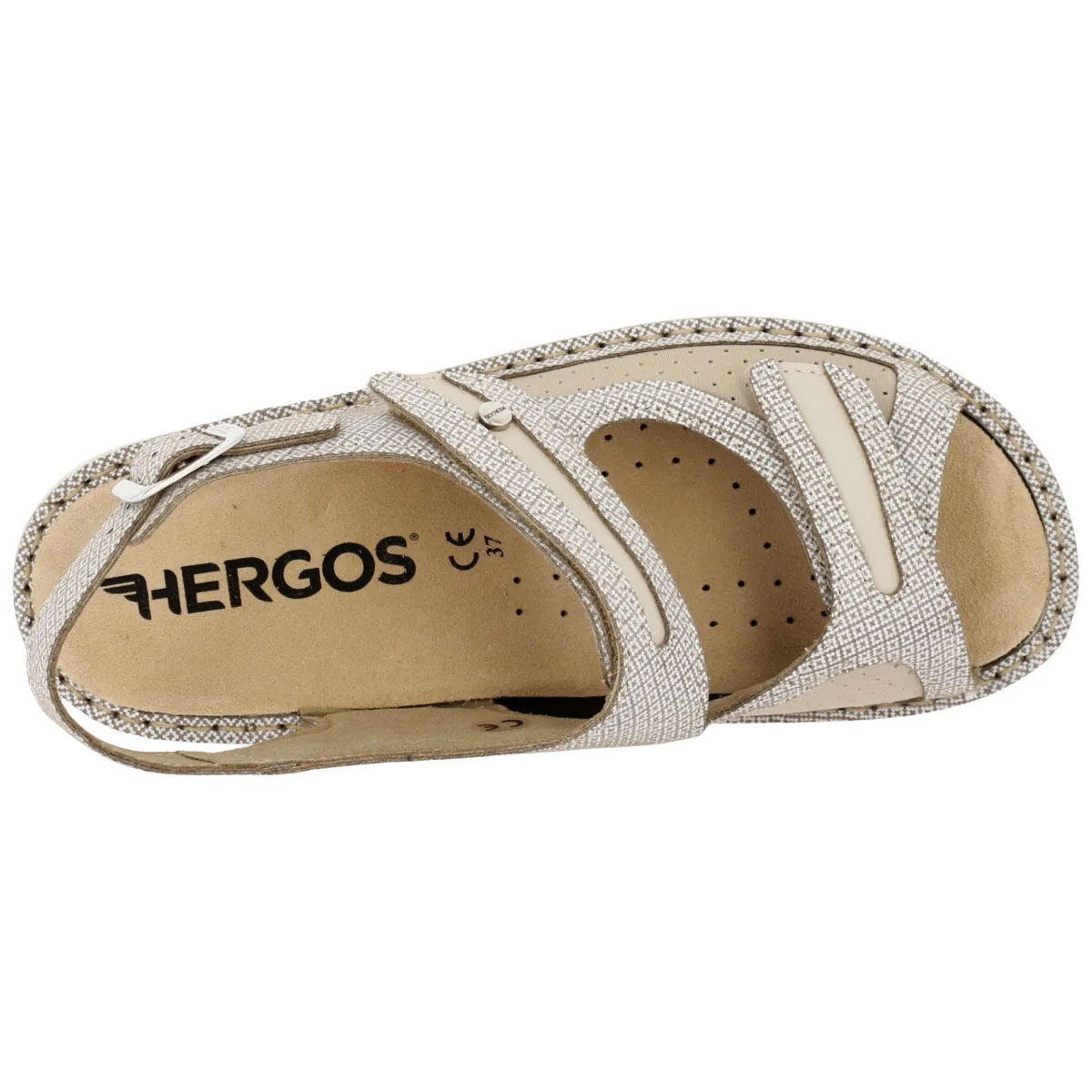 Sandalo Donna Hergos Tunisi/Forbielast Beige – Alluce Valgo Plantare Estraibile