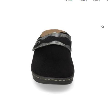 Pantofola donna Valleverde 56500-2 nera, vista frontale
