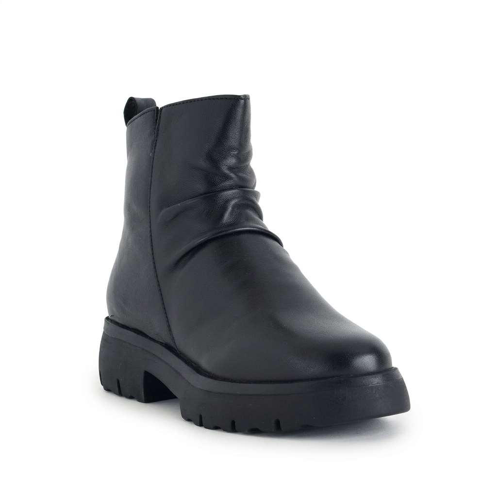 Stivaletto donna Melluso 034380 in pelle nera, vista frontale