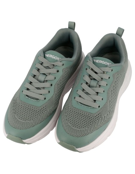 Hergos H3800 Shanghai sneaker donna verde salvia - vista frontale coppia