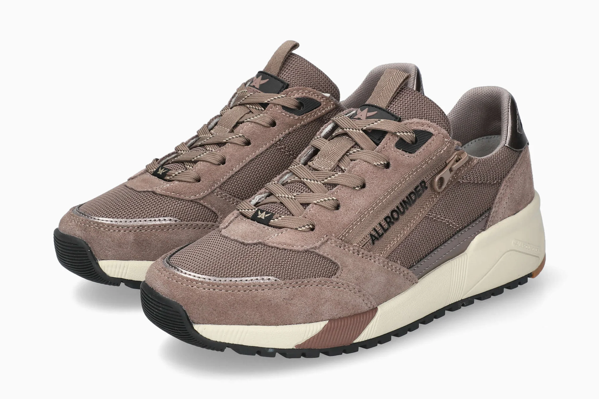 Sneaker donna Allrounder Venice Dark Taupe, vista frontale della coppia