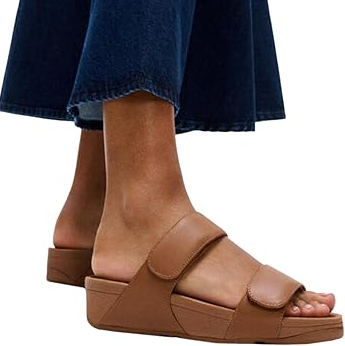 FitFlop Lulu Adjustable Sandali in Pelle Donna - Cinturini Regolabili Velcro